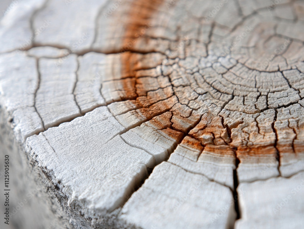 Fototapeta premium Close-Up of Cracked Tree Trunk with Natural Patterns and Texture
