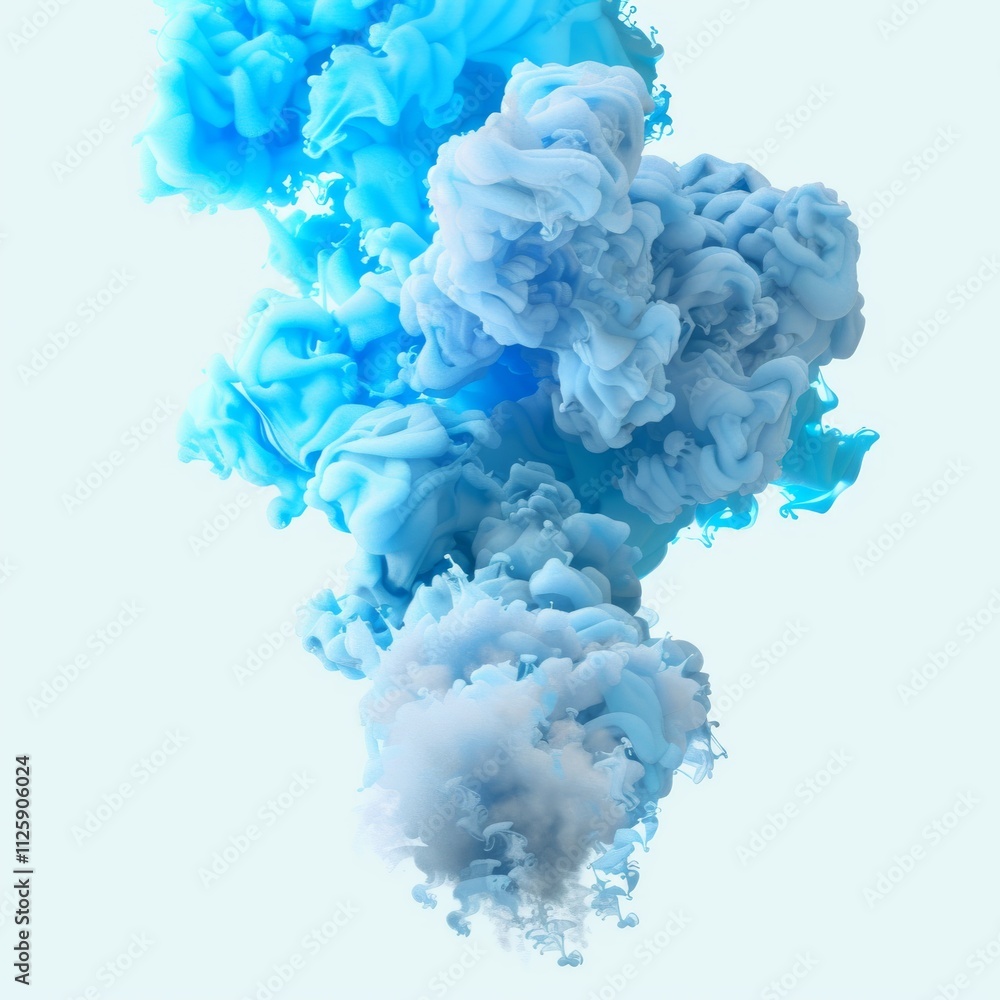 A vibrant smoke eruption, sky blue and baby blue A vibrant smoke eruption, sky blue and baby blue