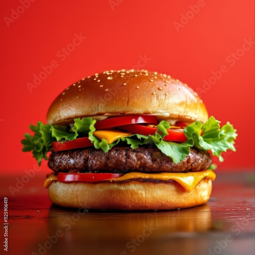 Minimalist burger image:  Focus on the juicy patty.