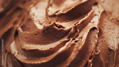 Wallpaper Mural Rich chocolate frosting swirls decorate a delicious dessert under warm, inviting light Torontodigital.ca