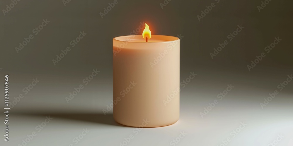 A candle is lit and is sitting on a table. The candle is lit and the flame is yellow A candle is lit and is sitting on a table. The candle is lit and the flame is yellow