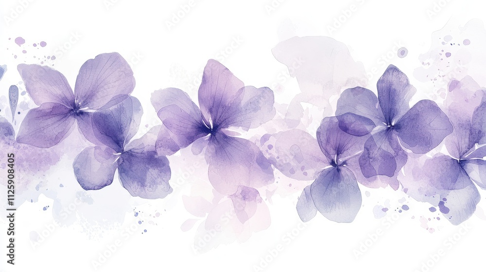 Fototapeta premium Watercolor Violet Cluster