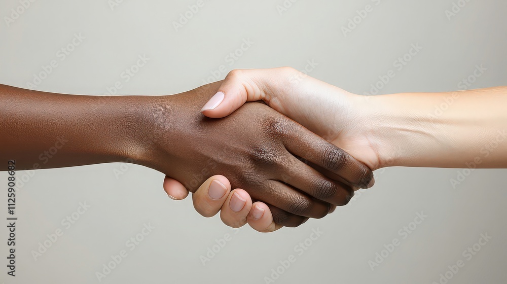 Diverse Hands Shaking Signifying Unity, Cooperation, and Partnership Between Different Cultures and Backgrounds in a Minimalistic Setting Diverse Hands Shaking Signifying Unity, Cooperation, and Partnership Between Different Cultures and Backgrounds in a Minimalistic Setting