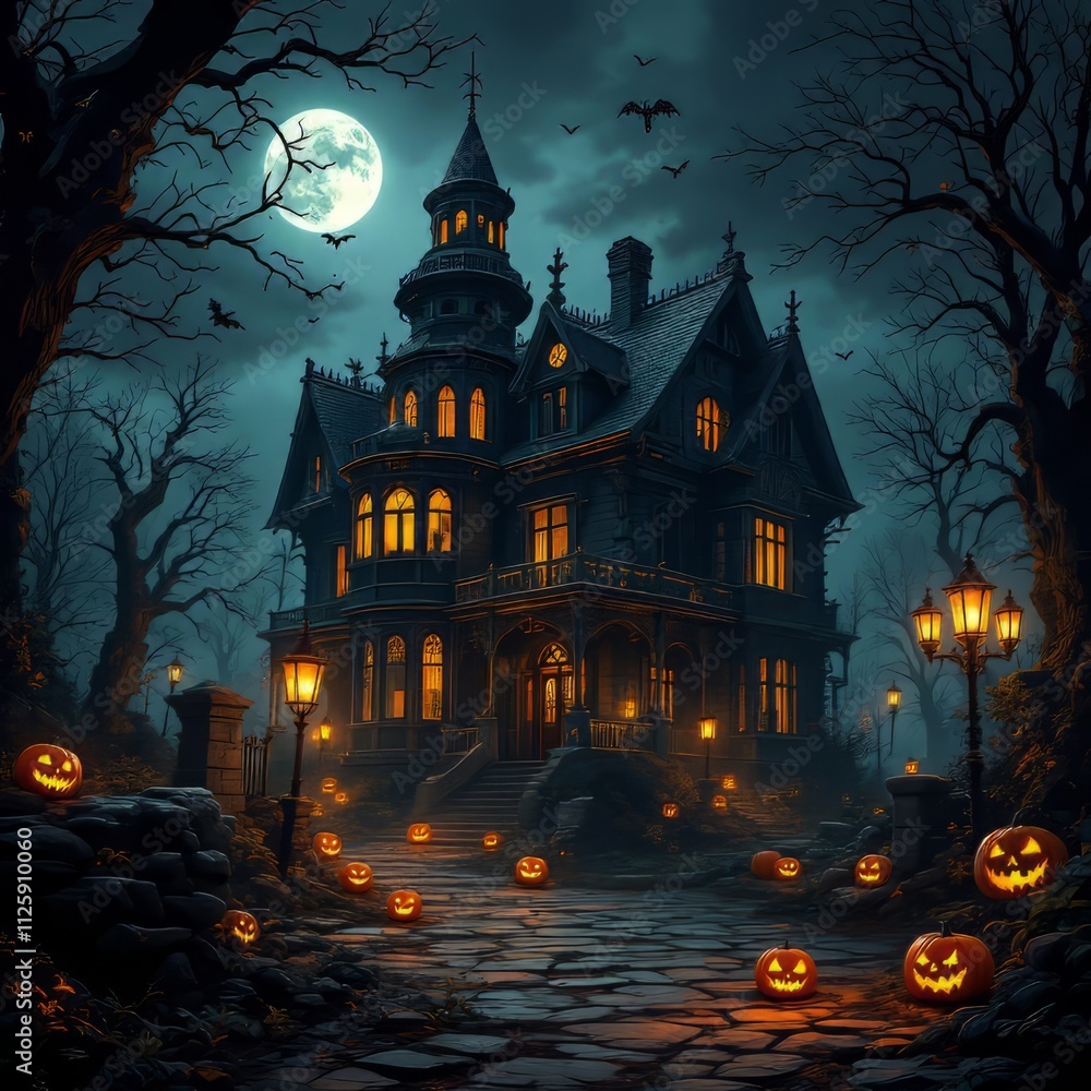Nightmares of a haunted house, repeating, Halloween. Low light, fear, and ghostly creeps. Nightmares of a haunted house, repeating, Halloween. Low light, fear, and ghostly creeps.