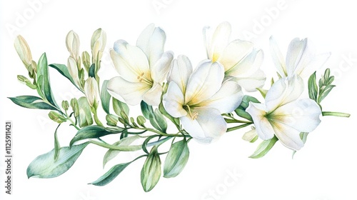 Watercolor Freesia Bouquet