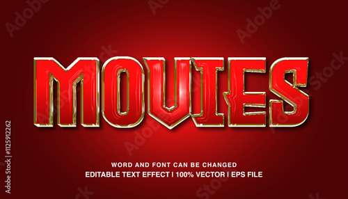 editable 3d bold movies red typeface