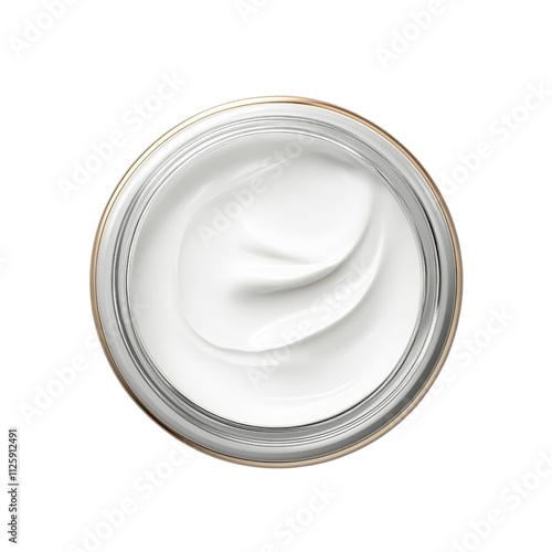 cosmetic Cream jar isolated on transparent background. top view photo