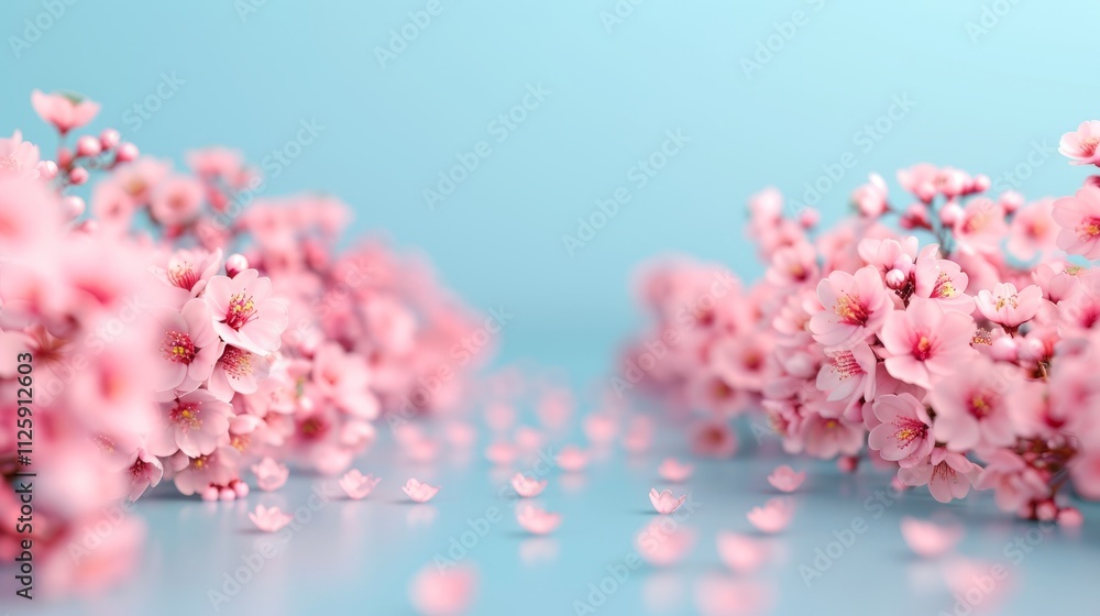 Beautiful cherry blossoms on light background Beautiful cherry blossoms on light background