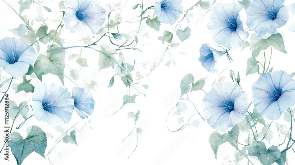 Obraz premium Watercolor Morning Glory Vines