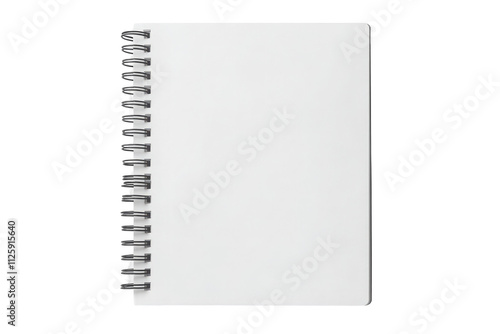 closeup blank notebook isolated on transparent PNG white background