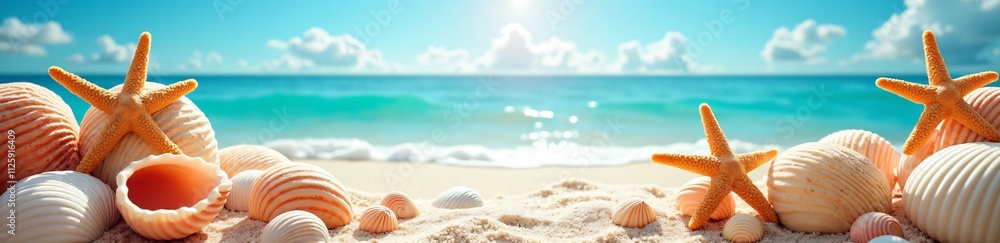 360 degree image, banner sea beach tropical ocean nature, holiday summer, shell sand, 360 degree photo. 360 degree image, banner sea beach tropical ocean nature, holiday summer, shell sand, 360 degree photo.