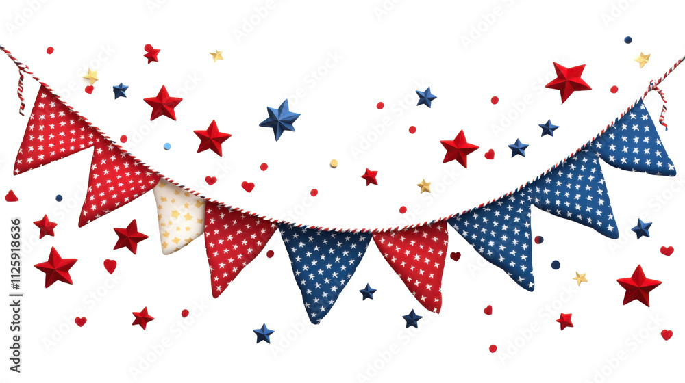 Obraz premium 4th of july decoration isolated on white background