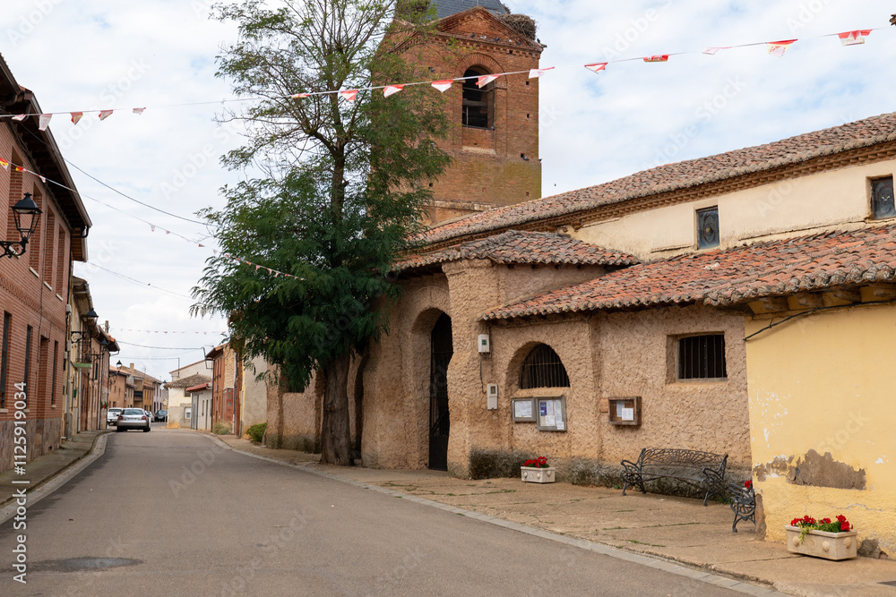 Urban landscape of El Burgo Ramero on the Camino de Santiago