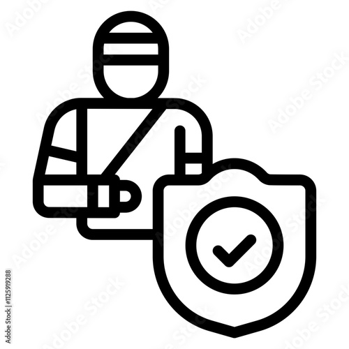 health insurance outline icon and illustration