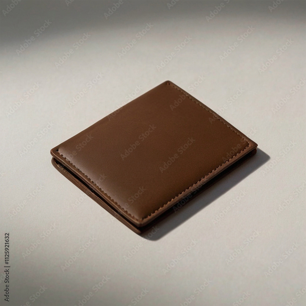 Brown leather wallet and purse with cash and accessories mockup picture for brand identity brand CI Designs Brown leather wallet and purse with cash and accessories mockup picture for brand identity brand CI Designs