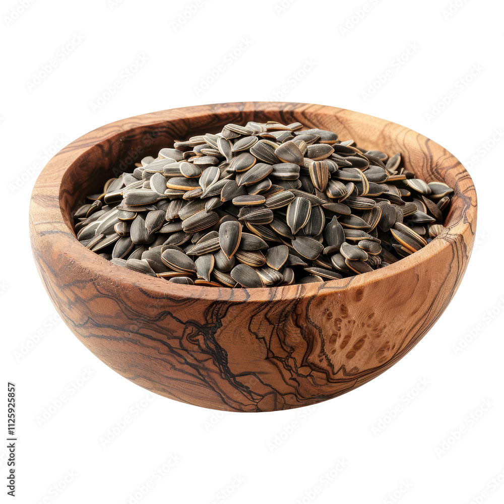 A Close Up of a Beautifully Crafted Wooden Bowl Overflowing with Freshly Harvested Sunflower Seeds Ready for Enjoyment and Snacking Fun A Close Up of a Beautifully Crafted Wooden Bowl Overflowing with Freshly Harvested Sunflower Seeds Ready for Enjoyment and Snacking Fun