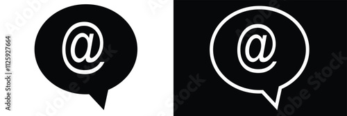 Mention icon. Mention icon use for  comment, message, Tag, Reference, social media, text, email, mail .  mention icon vector illustration eps 10.