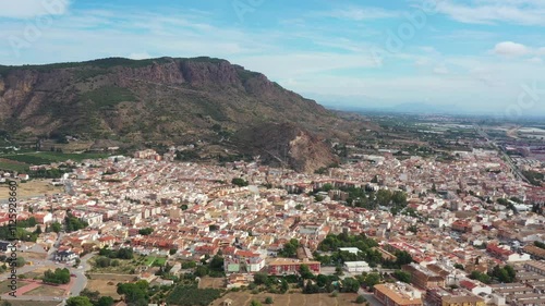 Aerial drone footage of Alhama de Murcia, a picturesque town located in the Region of Murcia, Spain. photo