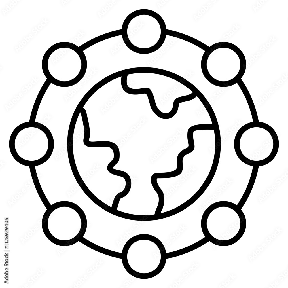Global Connection Icon Element For Design Global Connection Icon Element For Design