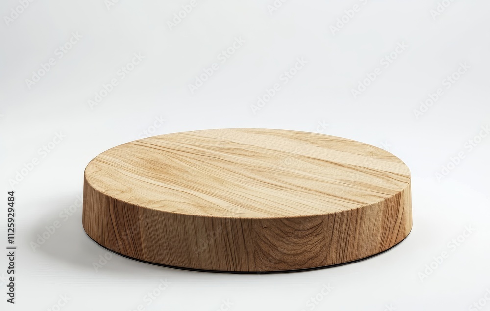 Round wooden platform on white background. (4) Round wooden platform on white background. (4)