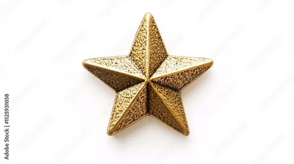 A gold star isolated on a white background. A gold star isolated on a white background.