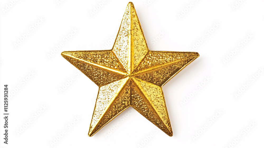 Obraz premium A gold star isolated on a white background.
