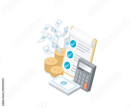 Calculating financial management concept about the risk, planning to business