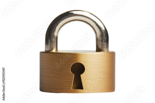 Front view of isolated padlock symbol on for security concept photo