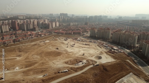 Urban Megaproject Construction Site Overview