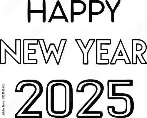 happy new year 2025 minimalist design.