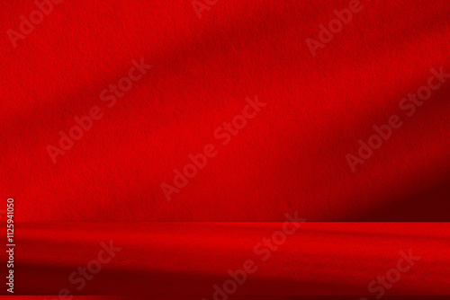 Wall interior background, studio and backdrops show products.with shadow from window color Red background for text insertion and presentation product	