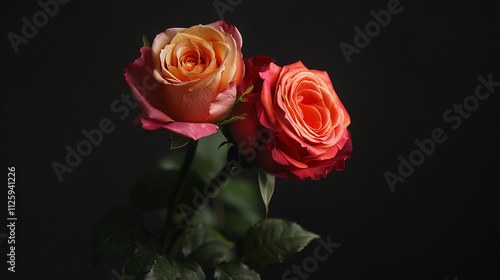 Wallpaper Mural red roses on black background Torontodigital.ca