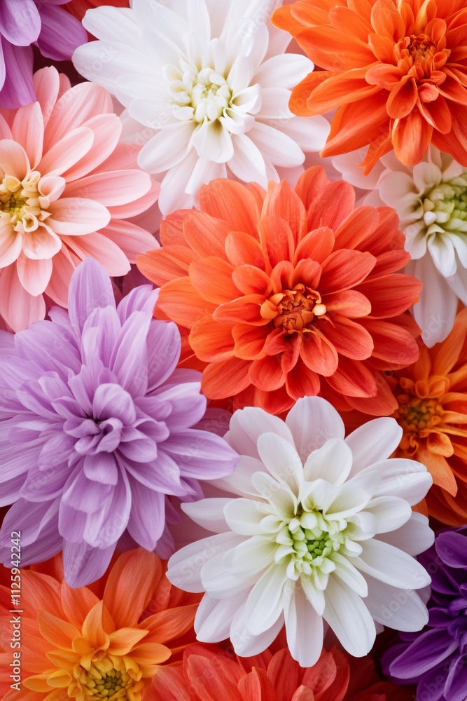 A vibrant arrangement of colorful flowers in shades of purple, pink, orange, and white, creating a cheerful and lively floral display. A vibrant arrangement of colorful flowers in shades of purple, pink, orange, and white, creating a cheerful and lively floral display.