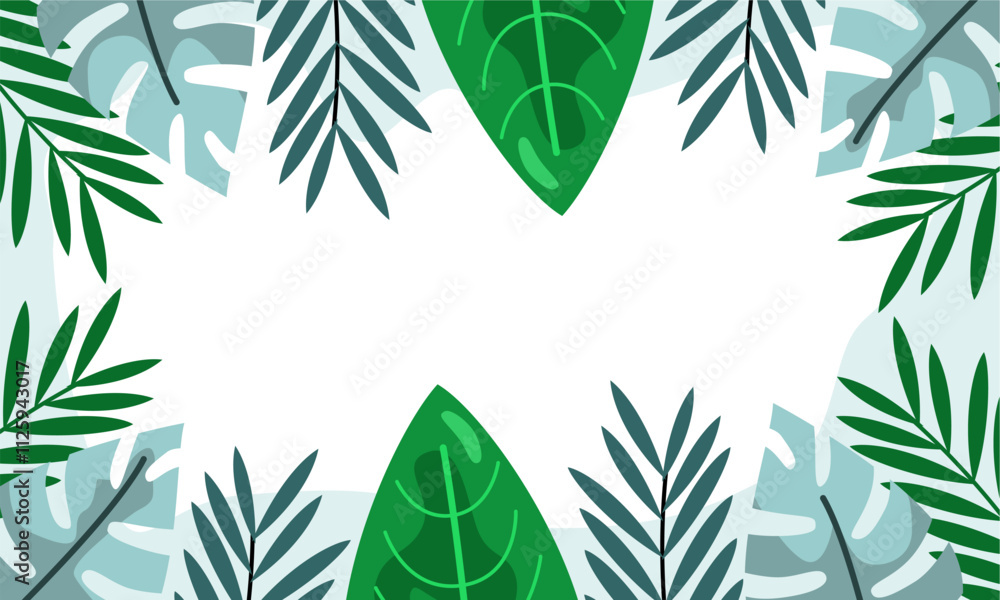 nature background with tropical leaf border nature background with tropical leaf border