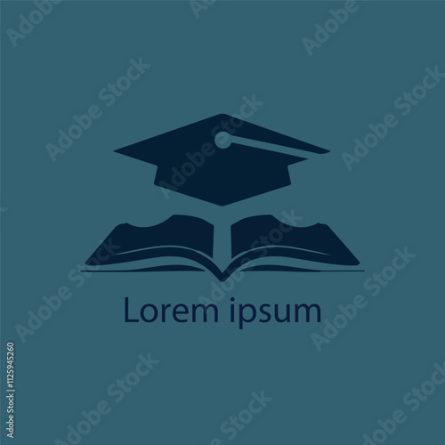 Modern education logo with book icon