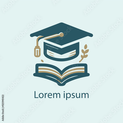 Modern education logo with book icon