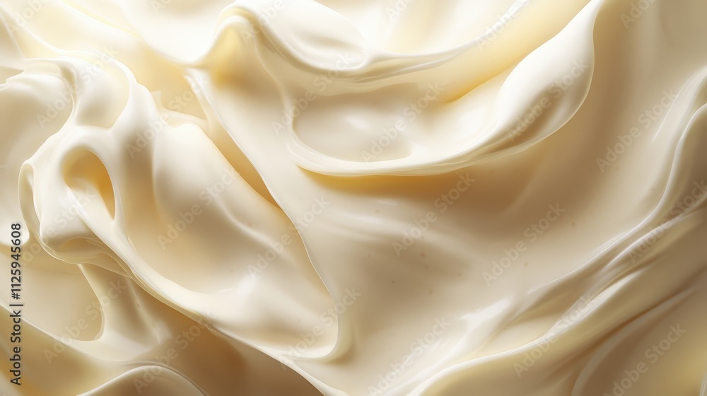 Creamy, smooth texture of mayonnaise swirls. Perfect for food blogs, recipe websites, or product packaging. Creamy, smooth texture of mayonnaise swirls. Perfect for food blogs, recipe websites, or product packaging.