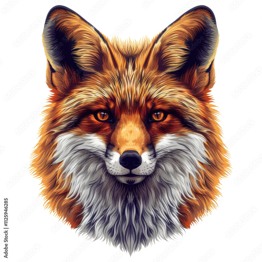 Fototapeta premium Stunning portrait of a majestic fox illustrating its vibrant orange fur and piercing eyes, evoking the essence of wilderness and elegance