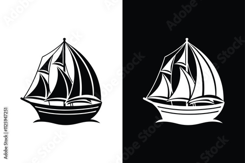 Sailboat Icon Template. Perfect for Cruise Business Branding