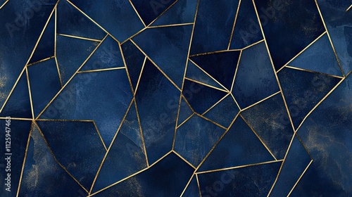 Wallpaper Mural Abstract blue and gold geometric marble texture background. Torontodigital.ca