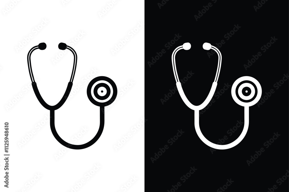 Professional Stethoscope Icon. Clean and Minimalist Design Professional Stethoscope Icon. Clean and Minimalist Design