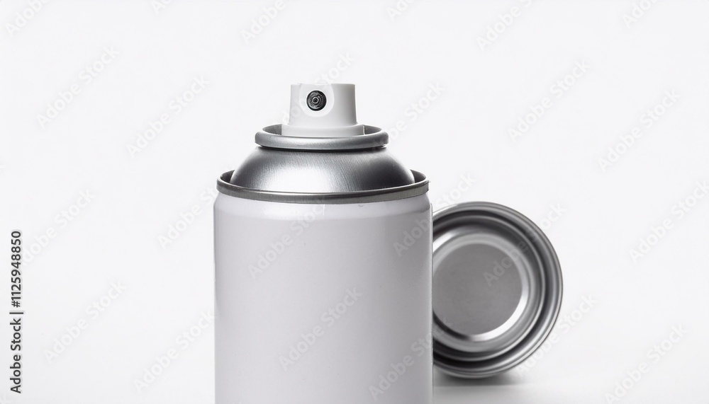 Blank white aluminum spray paint can isolated on white background. 3D rendering for advertising
Blank white aluminum spray paint can isolated on white background. 3D rendering for advertising