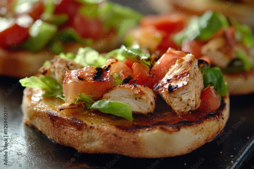 grilled chicken flatbread with fresh vegetables grilled chicken flatbread with fresh vegetables
