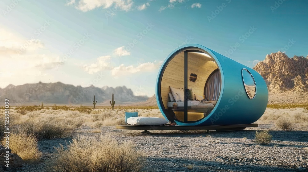 Modern Tiny Home Design in Bright Blue Color Modern Tiny Home Design in Bright Blue Color