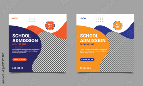 School admission social media post banner design.