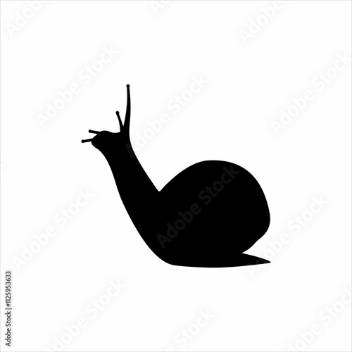 black snail icon vector silhouette isolated on white background. flat vector illustration