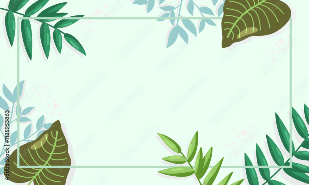 nature background with tropical leaf border nature background with tropical leaf border