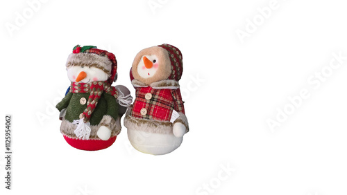 Christmas dolls on white background