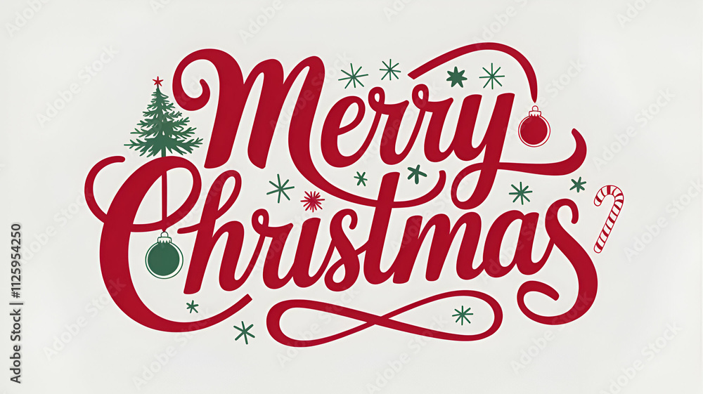 Fototapeta premium merry christmas lettering