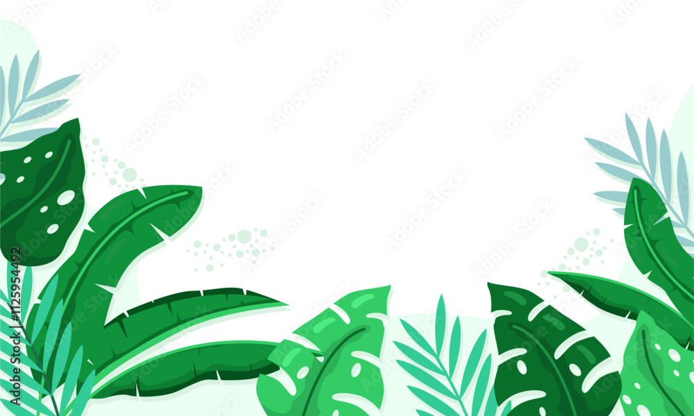 Obraz premium nature background with tropical leaf border